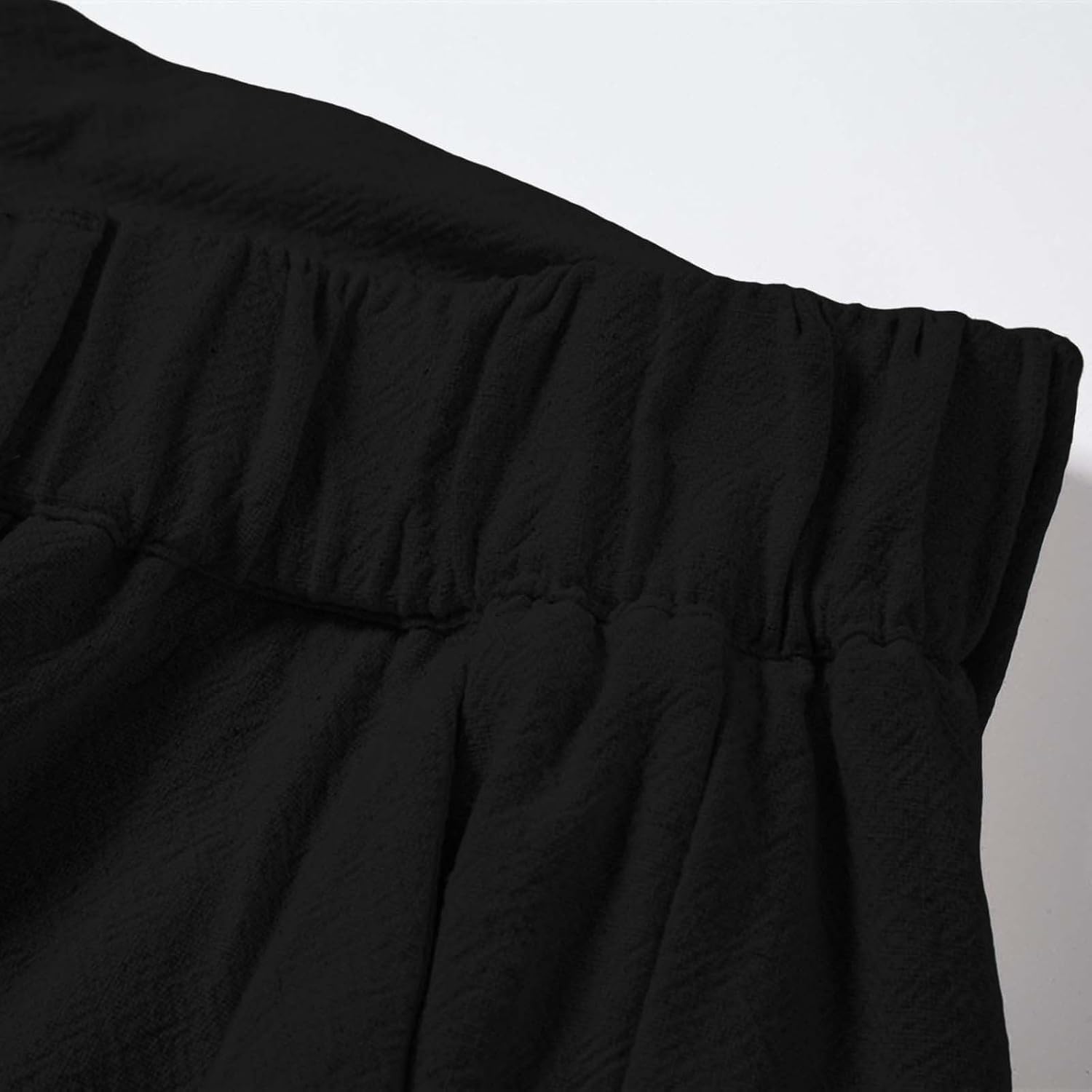 HJINGSUN Men Linen Pants Casual Plain Elastic Waist Cropped Pants Lightweight Breathable Comfort Summer Beach Yoga Trousers