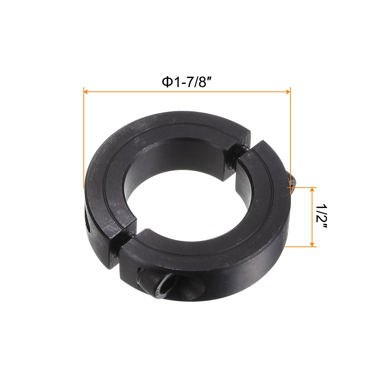 HARFINGTON 4 collares de eje para barra de 1-1/8 pulgadas de diámetro exterior de 1-7/8 pulgadas de diámetro exterior de 1/2 pulgadas de ancho, chapado en óxido negro, collar de abrazadera de eje