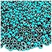100pc Plastic Round Metallic Pony Beads 9x6mm Aqua Blue Beads