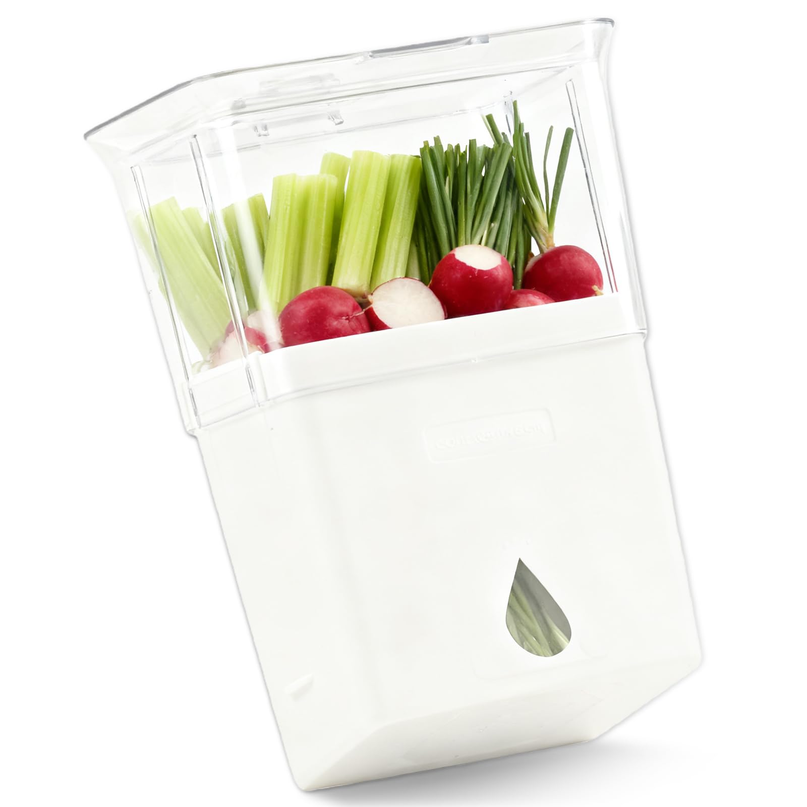 VEGOATY Kräuter Aufbewahrung Herb Keeper Fridge, Kühlschrank-Kräuter-Frischhaltebehälter mit 3herausnehmbare Trennwände, Kräuteraufbewahrung für Koriander, Petersilie, Spargel, Keep-Frische-Becher Küche, Haushalt & Wohnen