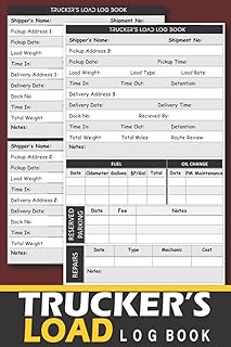 Trucker's Load Log Book: Shipment Information Tracking Book for Truckers, Journal To Record Mileage, Fuel, Trips, Repairs & Maintenance Expenses | Great Log for Personal & Business