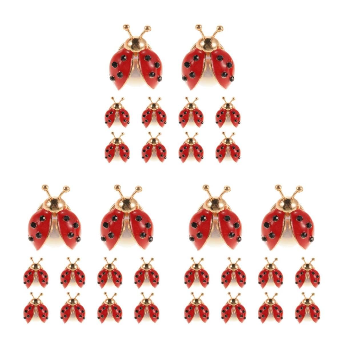 30 Pezzi Spilla da Donna a Forma di Coccinella con Cristalli