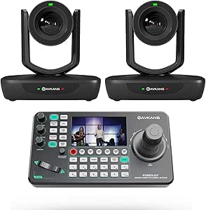 14 Best Professional PTZ Camera for Church Productions in 2026 9 AVKANS 20X NDI PTZ Camera Kits - 2pcs 20X Auto Tracking NDI Cameras with Joystick Controller for Live Streaming