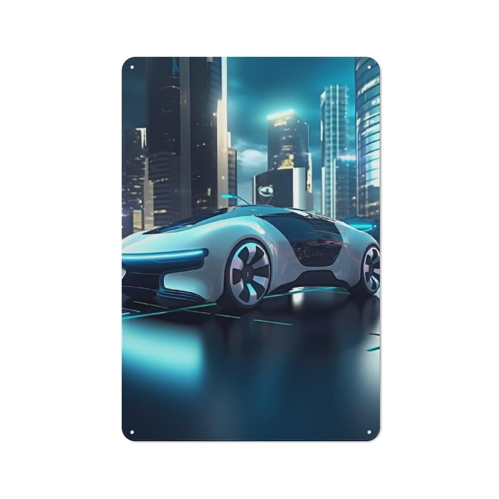 Junmoney Autonomous Car Printed Metal Sign 30X20cm For Café Or Restaurant, For Hospitality Interior Collectors