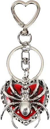 Halloween Keychain Spider Bat Pumpkin Charms with Heart Clasp Bag Charm Gothic Horror Accessories