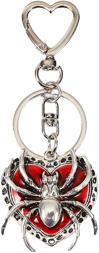 Halloween Keychain Spider Bat Pumpkin Charms with Heart Clasp Bag Charm Gothic Horror Accessories