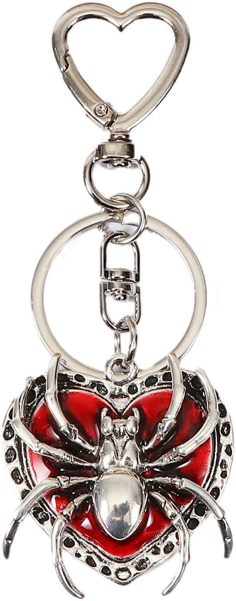 Halloween Keychain Spider Bat Pumpkin Charms with Heart Clasp Bag Charm Gothic Horror Accessories