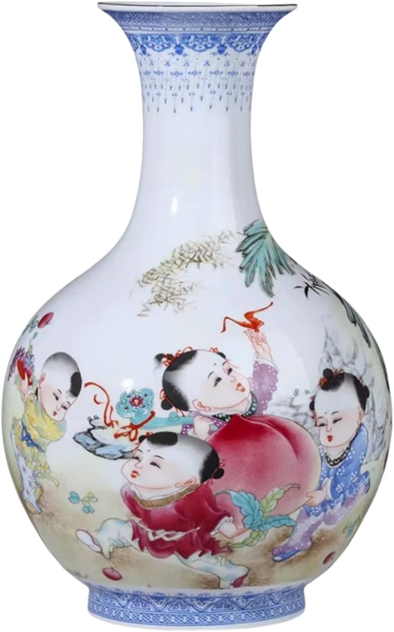 Bzgpmfud B:high Vase Desktop Ceramic Flower Antique Ceramic Vases Traaditional Decorative High 34Cm(B:high)