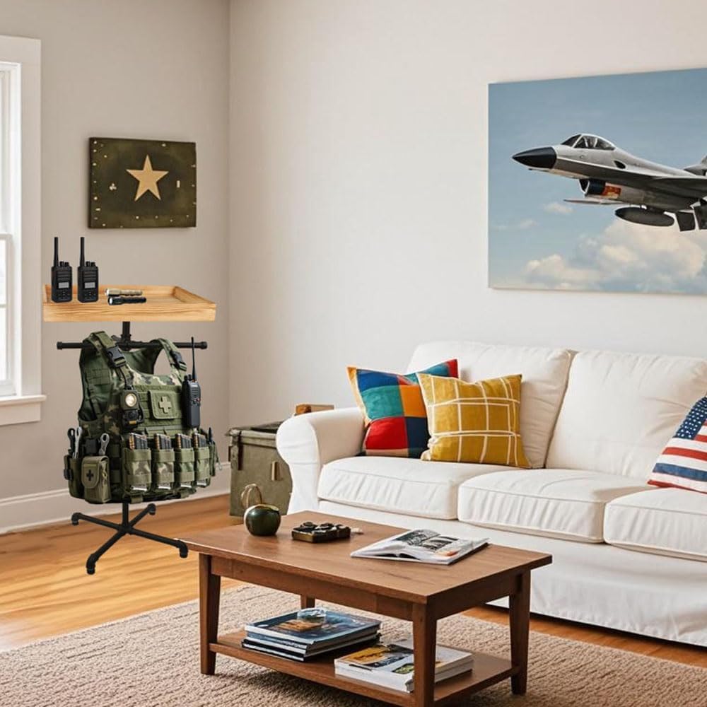 Heavy-Duty Police Gear Rack & Tactical Gear Stand | Multi-Functional Body Armor Hanger for Plate Carrier, Vest, Military Equipment | Free-Standing Durable Steel Armor Stand