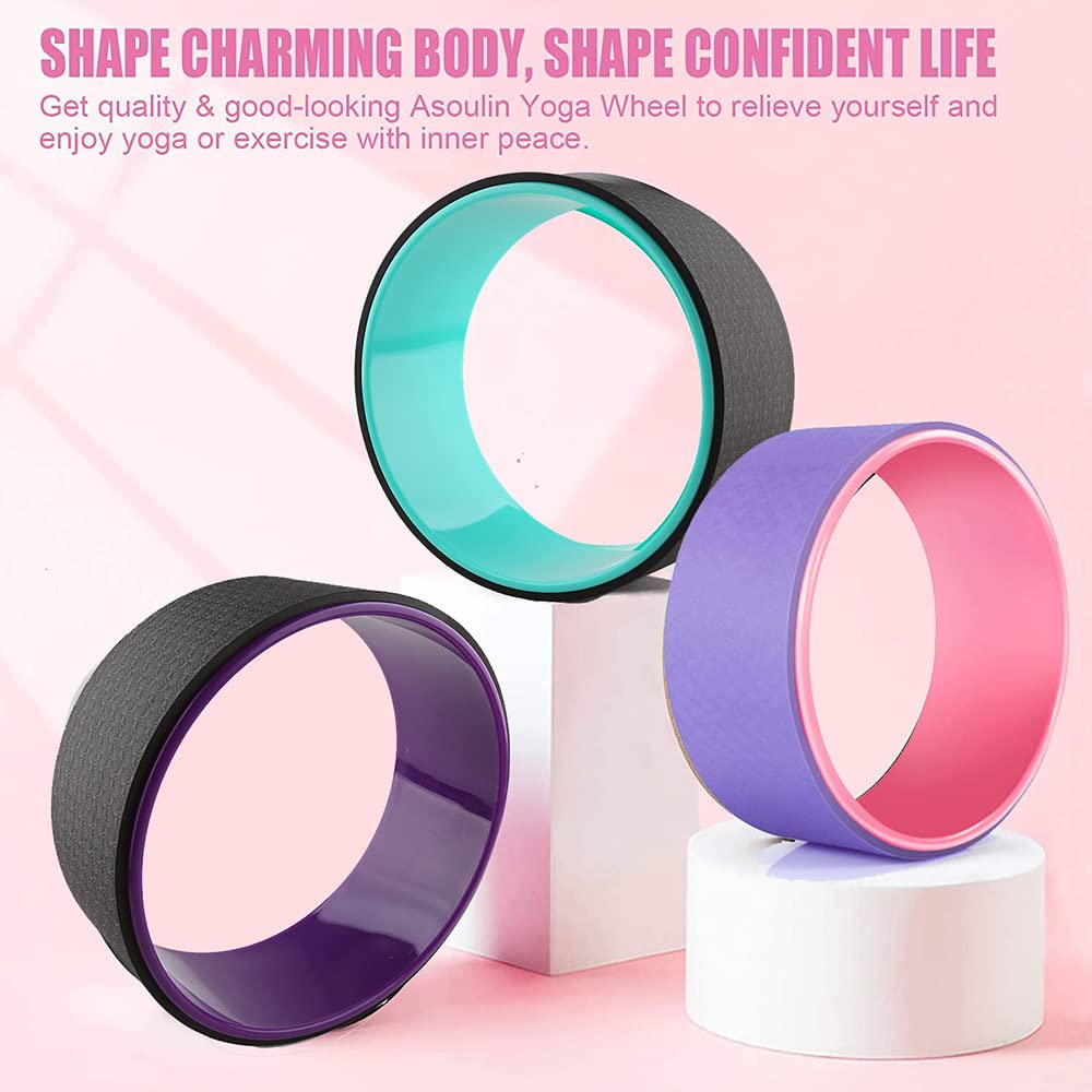 Yoga Wheel TPE Antiscivolo Yoga Spine Roller Wheel Cerchio per Il Mal di Schiena Ain Sollievo E Miglioramento di Backbends Flessibilità Formazione