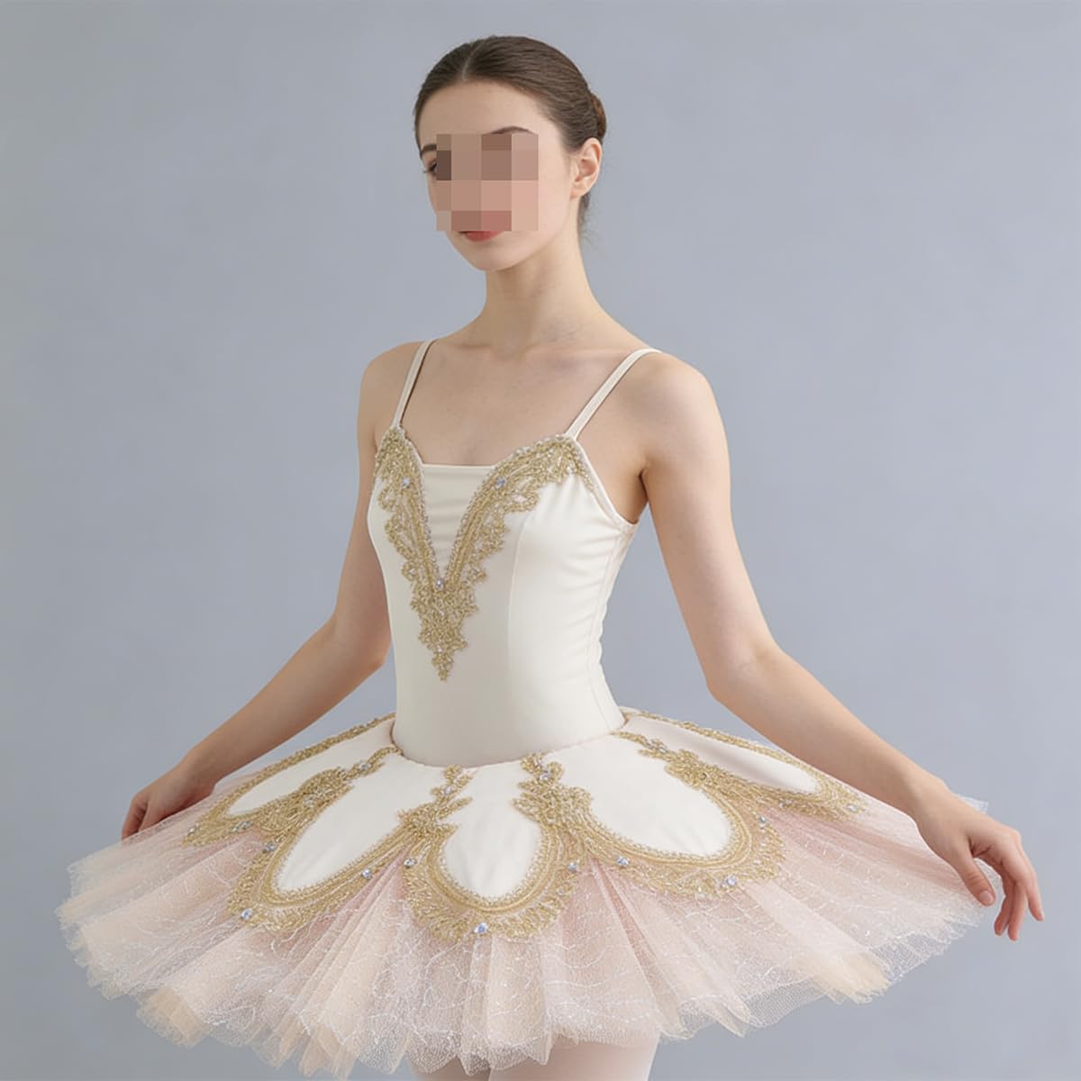 Abito da Spettacolo di Danza Classica per Bambine, tutù da Pancake con Piatto da Balletto, Abito da Competizione per Feste di Ballerine per Bambini