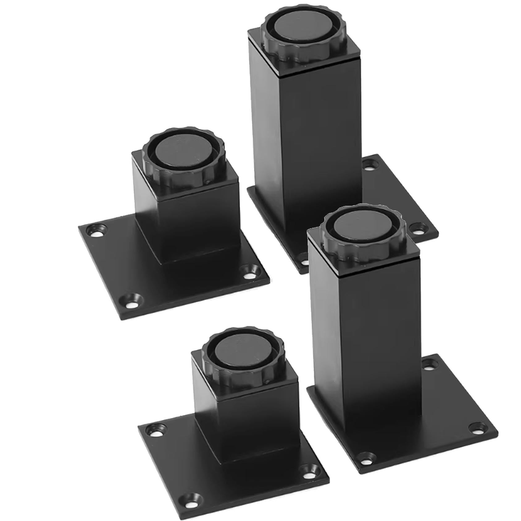 4 Piezas Patas de Negras Sofá, Patas Aleación de Aluminio Gabinete,Ajustables Pies de Armarios Metal,Muebles para Mesita de Noche (35cm)