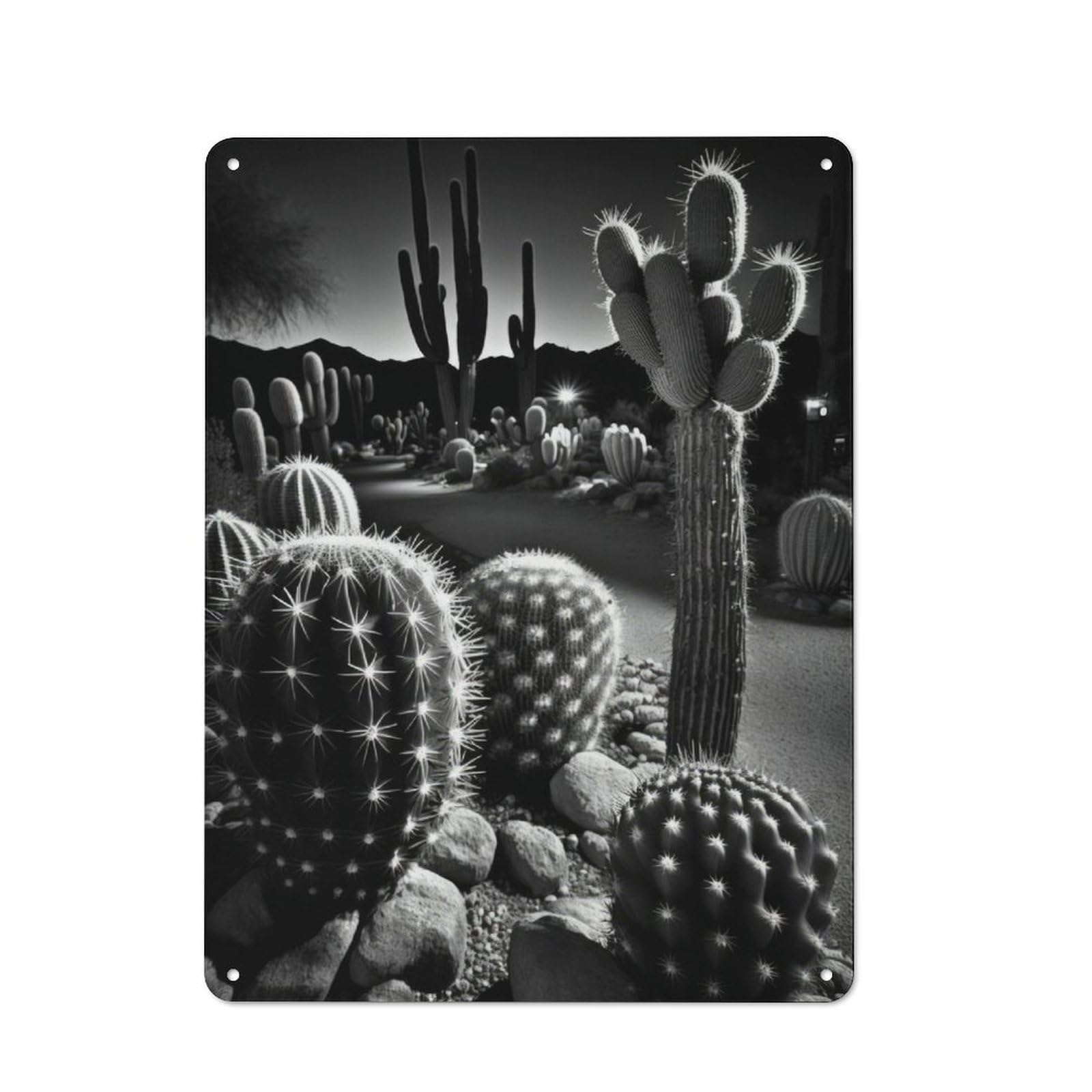 Junmoney Somewhere In The Desert Tin Sign 40X30cm With For Pub Or Café, Retro-Style Decor, Suited To Café Interior Fans
