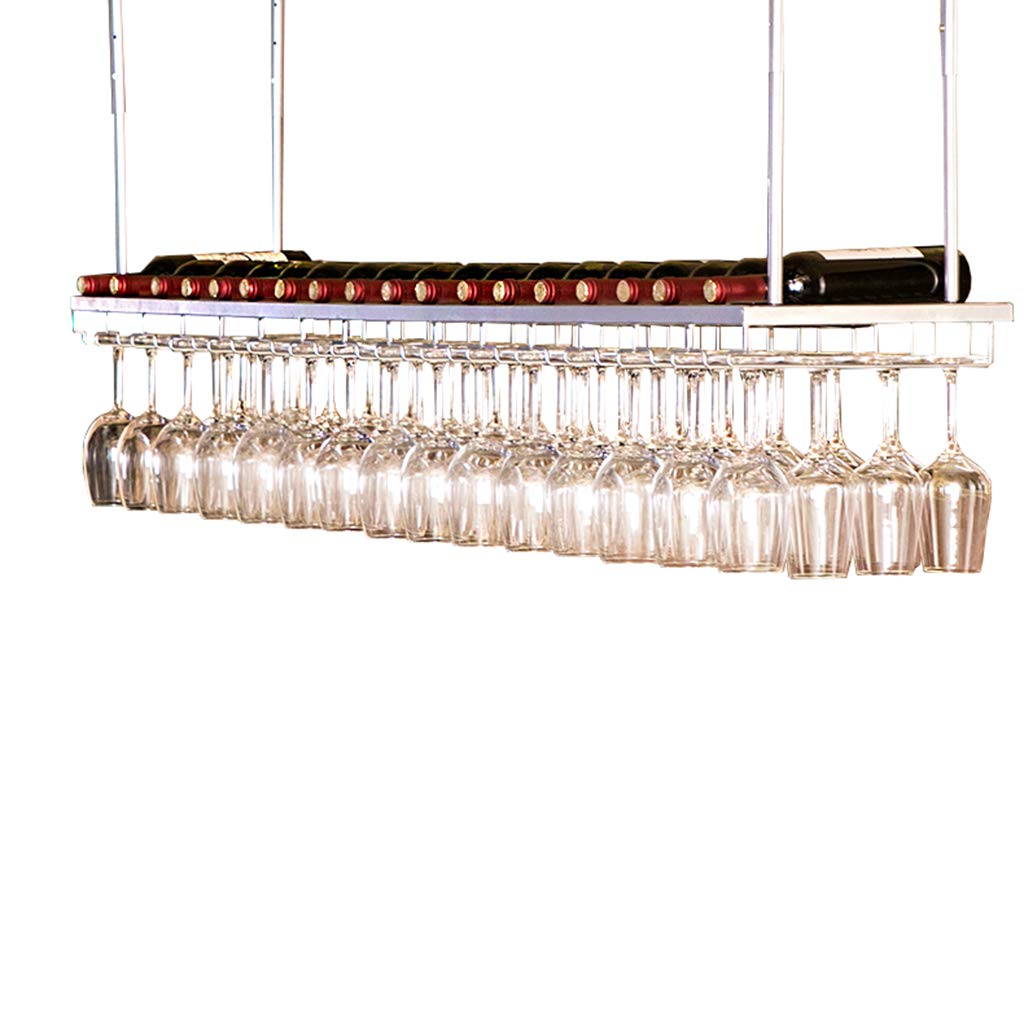 Estante de vino rústico de altura ajustable con soporte para copas para colgar botellas de vidrio retro para montaje en pared, soporte para botellas de vino montado en la pared.