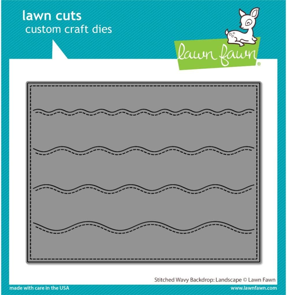 LAWN FAWN Stitched Wavy Backdrop: Landscape Lawn Cuts Custom Craft Die