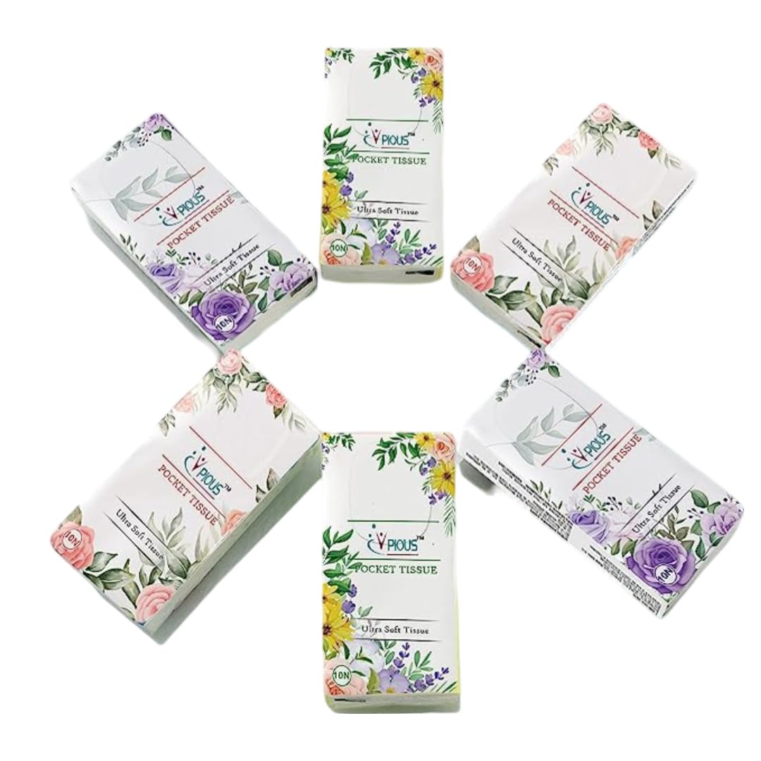 PIOUS HYGIENICS 3 Ply Soft Facial Hanky Pocket Tissue of 10 (10 Pulls Per Packet) (100 Sheets) (B0CT5WTMPN) Amazon Price History, Amazon Price Tracker