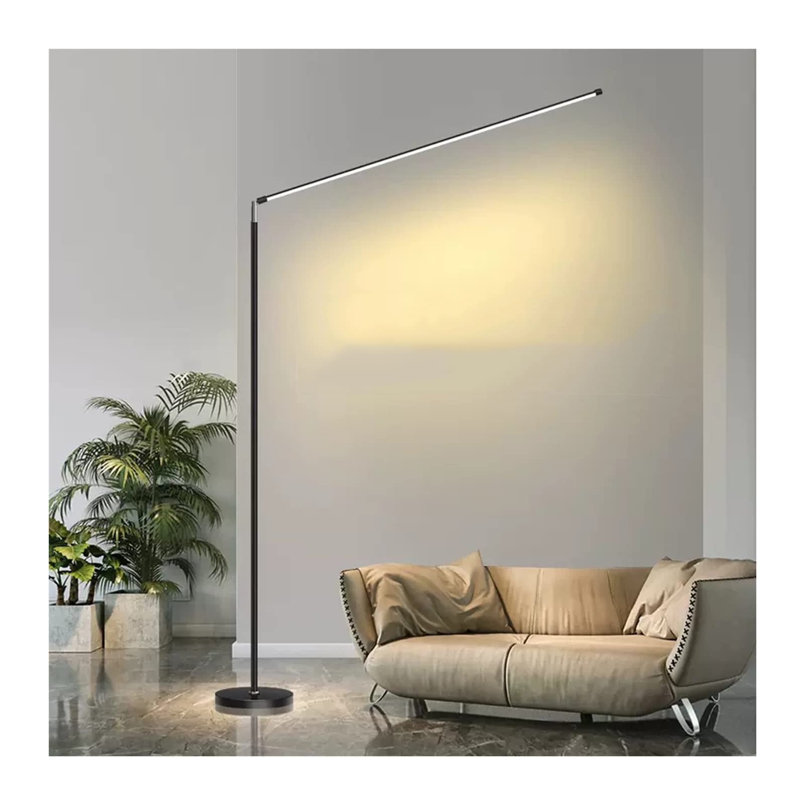 lampa podłogowa Lampa podłogowa LED Super jasny salon Sypialnia Lampka nocna stojąca na biurko Lampka podłogowa do czytania Biała czarna lampa podłogowa (bez źródła światła) do salonu(Czarny,150cm*100
