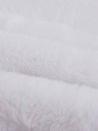 Miniatura 4 de QWINEE Alfombra de felpa con forma de animal de gato, antideslizante, suave, gruesa, para mascotas, baño, sala de estar, cocina, color blanco, 24 x