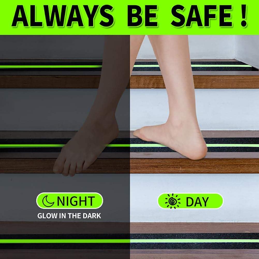 Oudain Anti Slip Tape - Glow in Dark Stair Treads -6 Oudain Anti Slip Tape - Glow in Dark Stair Treads -6