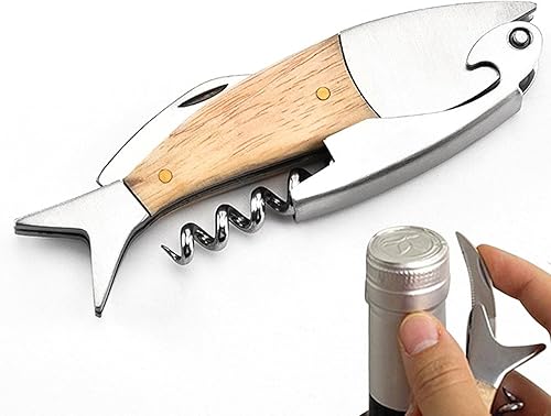 Miniatura 8 de Abrebotellas en forma de pescado, abrebotellas montado en la pared, abrebotellas de acero inoxidable para botellas de cerveza y vino es utilizado