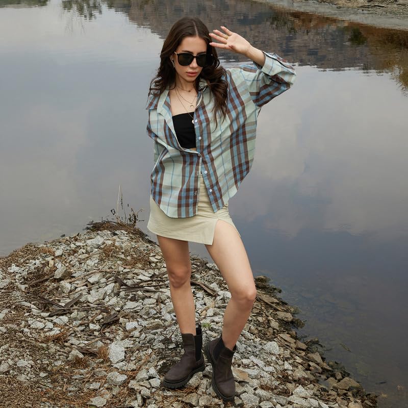 Image of PINACOLADA Women's Solid Oversized Shirt for Casual Wear | Spread Collar | Long Sleeve | Button Closure | Oversized Shirt Crafted with Comfort Fit for Everyday Wear