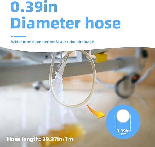 Miniatura 4 de Orinario portátil para hombres, material de látex portátil con bolsa de orina de colección, sistema de bolsa de drenaje urinario, agradable al tacto