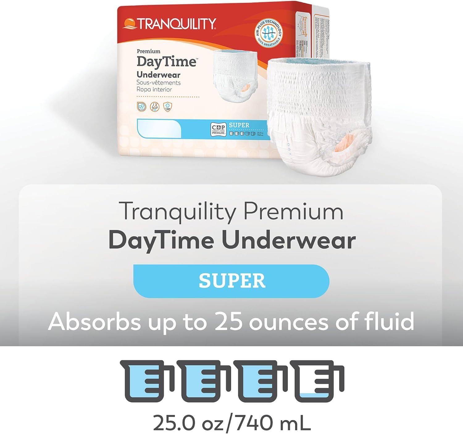 Tranquility Premium DayTimeTM Ropa interior absorbente desechable (DAU) – XL – 56 ct