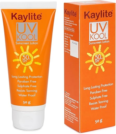 Kaylite UV KOOL Sunscreen Lotion SPF 50 PA++ | UVA/B &amp; Blue Light Protection for Men &amp; Women | Oily, Dry, Sensitive &amp; Comb...