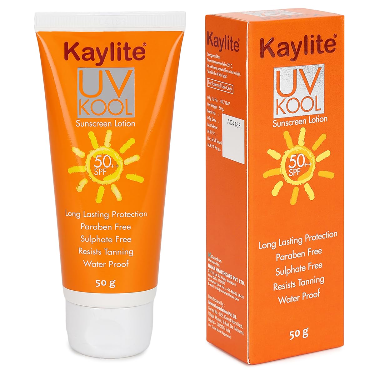 Kaylite UV KOOL Sunscreen Lotion SPF 50 PA++ | UVA/B & Blue Light Protection for Men & Women | Oily, Dry, Sensitive & Comb...
