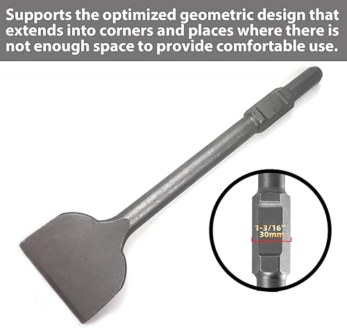 Miniatura 6 de Azulejo de 4 pulgadas de ancho y cincel de piedra para quitar azulejos y piedra para martillos de demolición hexagonales de 0.118 pulgadas,