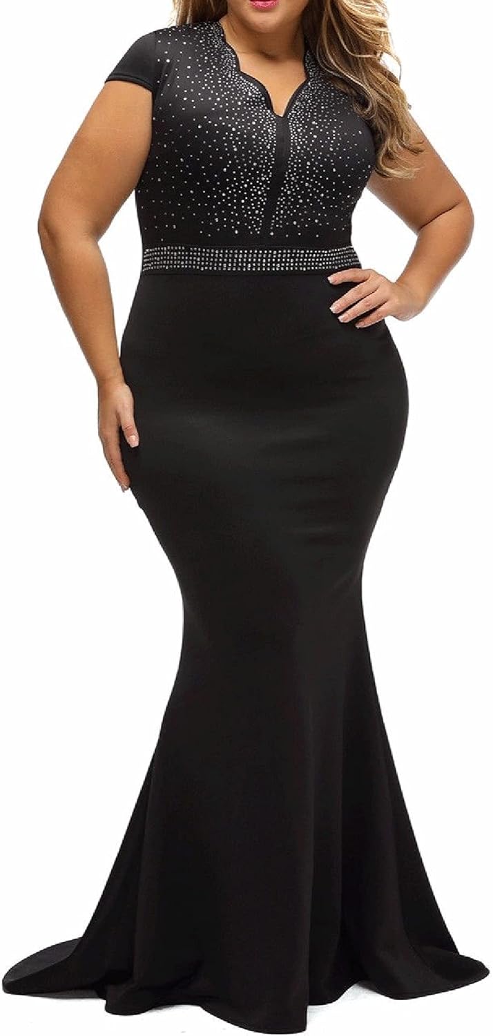 832 - Plus Size Mermaid Lace Maxi Long Sleeves Maxi Cocktail Wedding Prom Evening Dress Gown