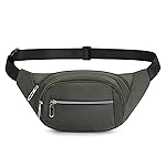 DAITET Reflective Fanny Pack for Men&Women, Crossbody Waist Bag with Adjustable Belt, Large Capacity Bum Bag for Traveling Hiking Cycling Workout Casual(Pea Green)