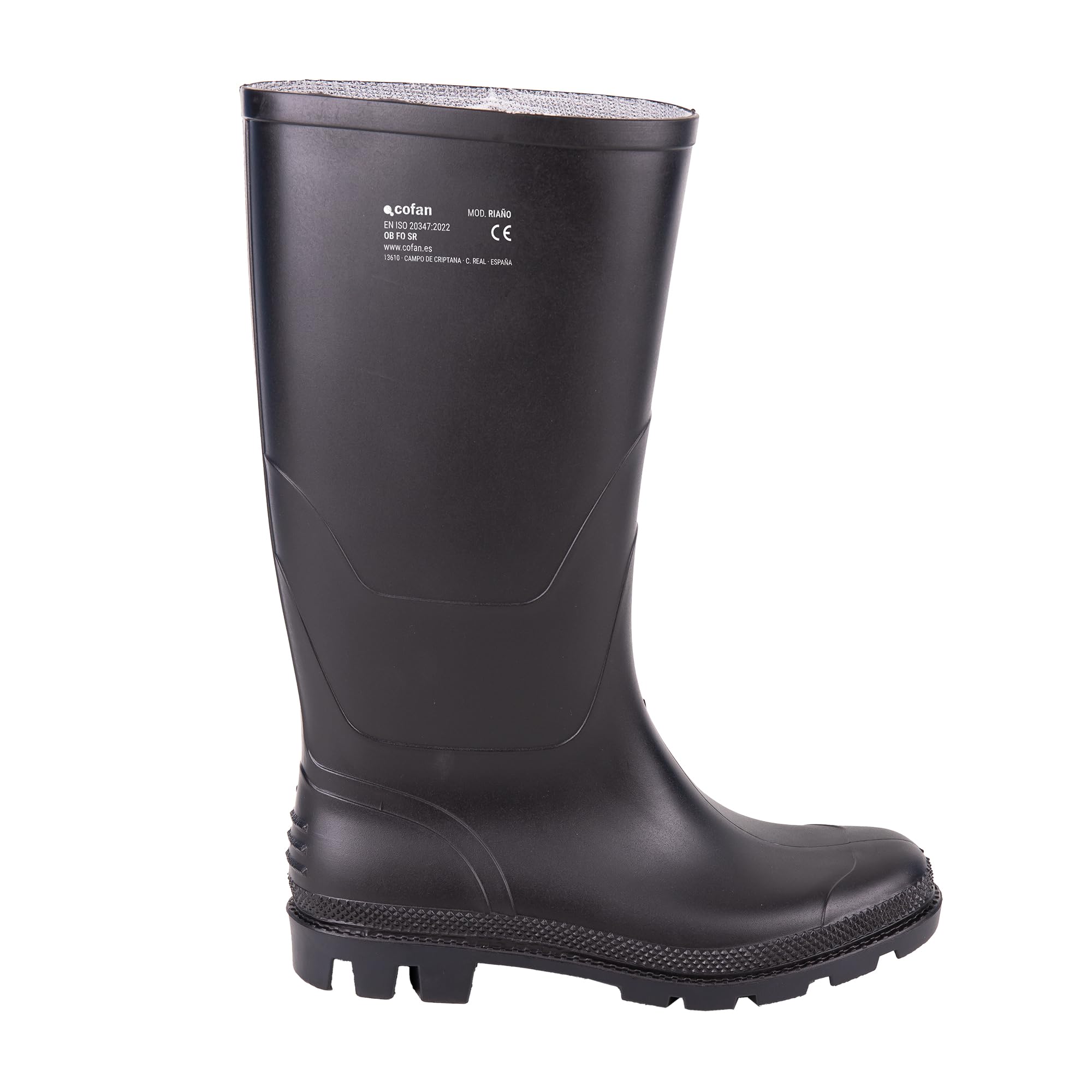 Cofan Botas de agua con caña alta | PVC | Negro | Resistentes al agua, aceites y grasas
