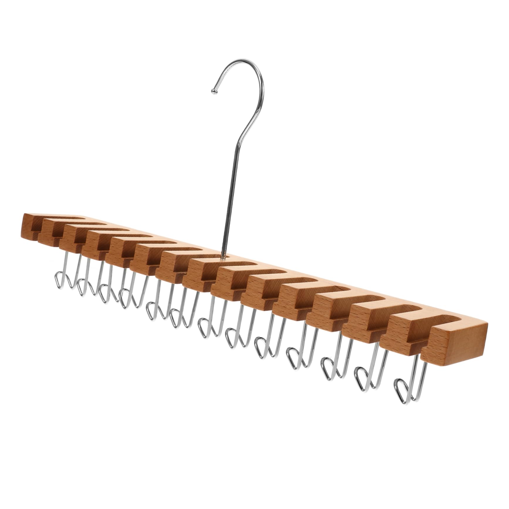 OKUMEYR Wooden Belt Hanger and Organizer Wall-Mounted Slot Rotating Design for Belts Ties and Accessories Compact Storage for Closet Organization