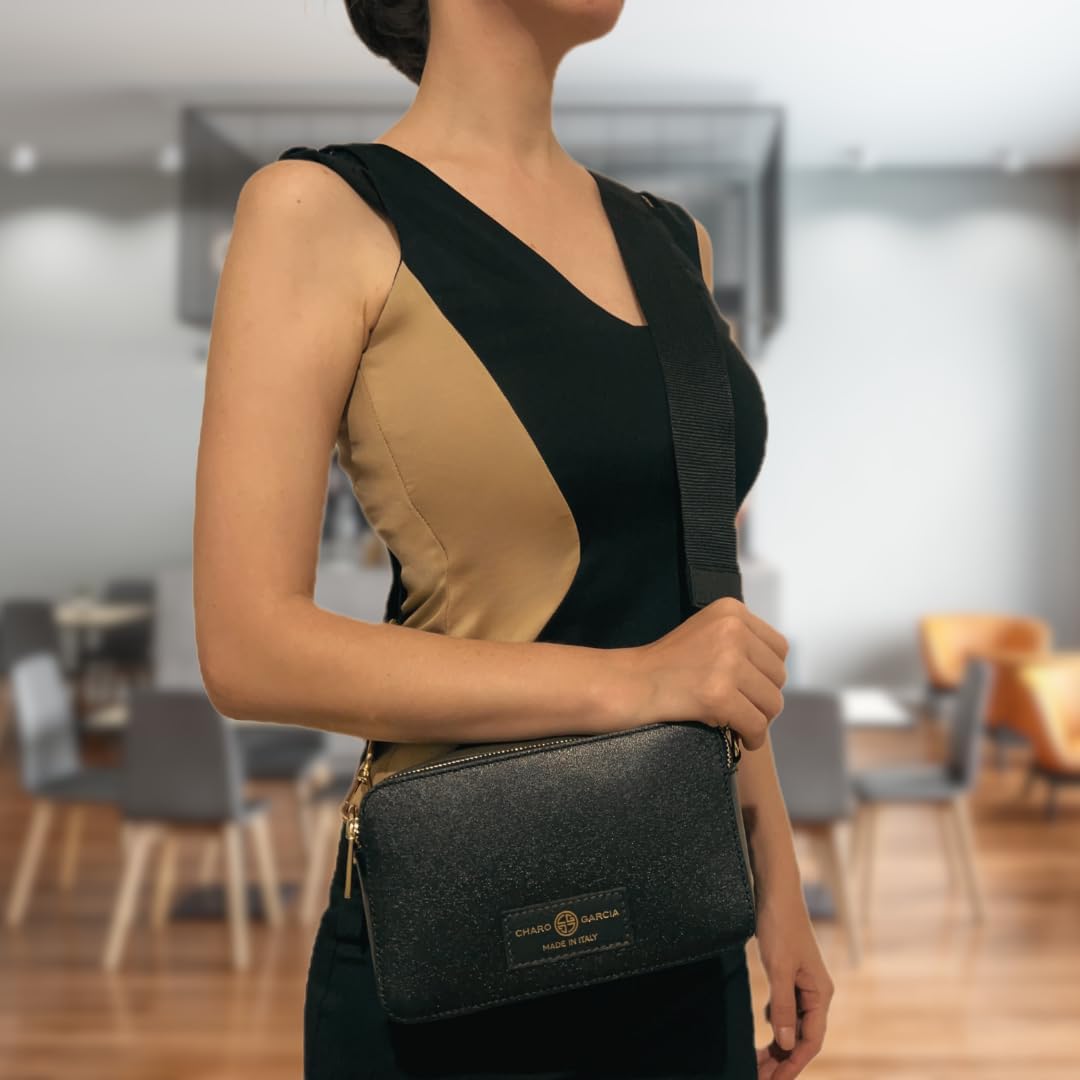 CHARO GARCIA Crossbody Bags for Women - Italian Cecilia Leather Purse - Festive Casual Outgoing Sling Bags