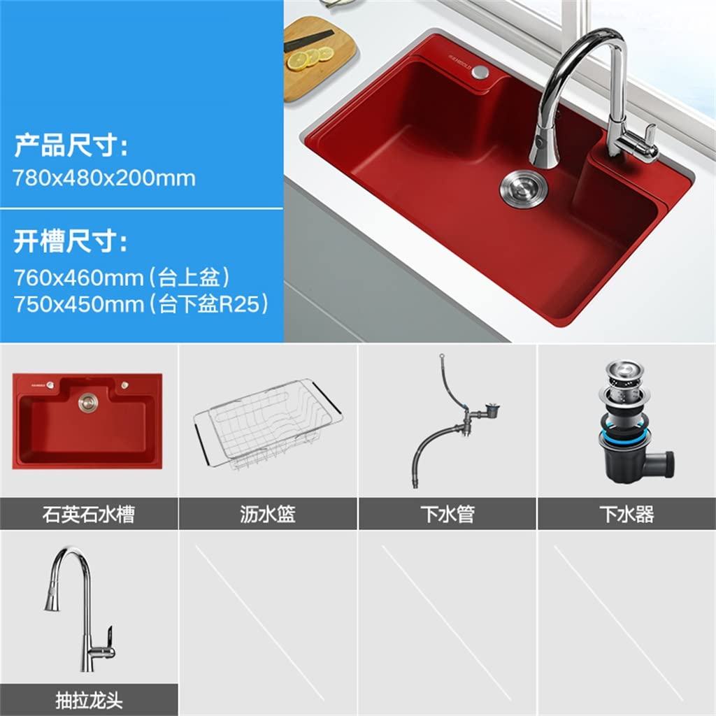 洗面台　キッチン　シンク Amazon.co.jp: JJZXD クォーツ ストーン シンク キッチン ラージ