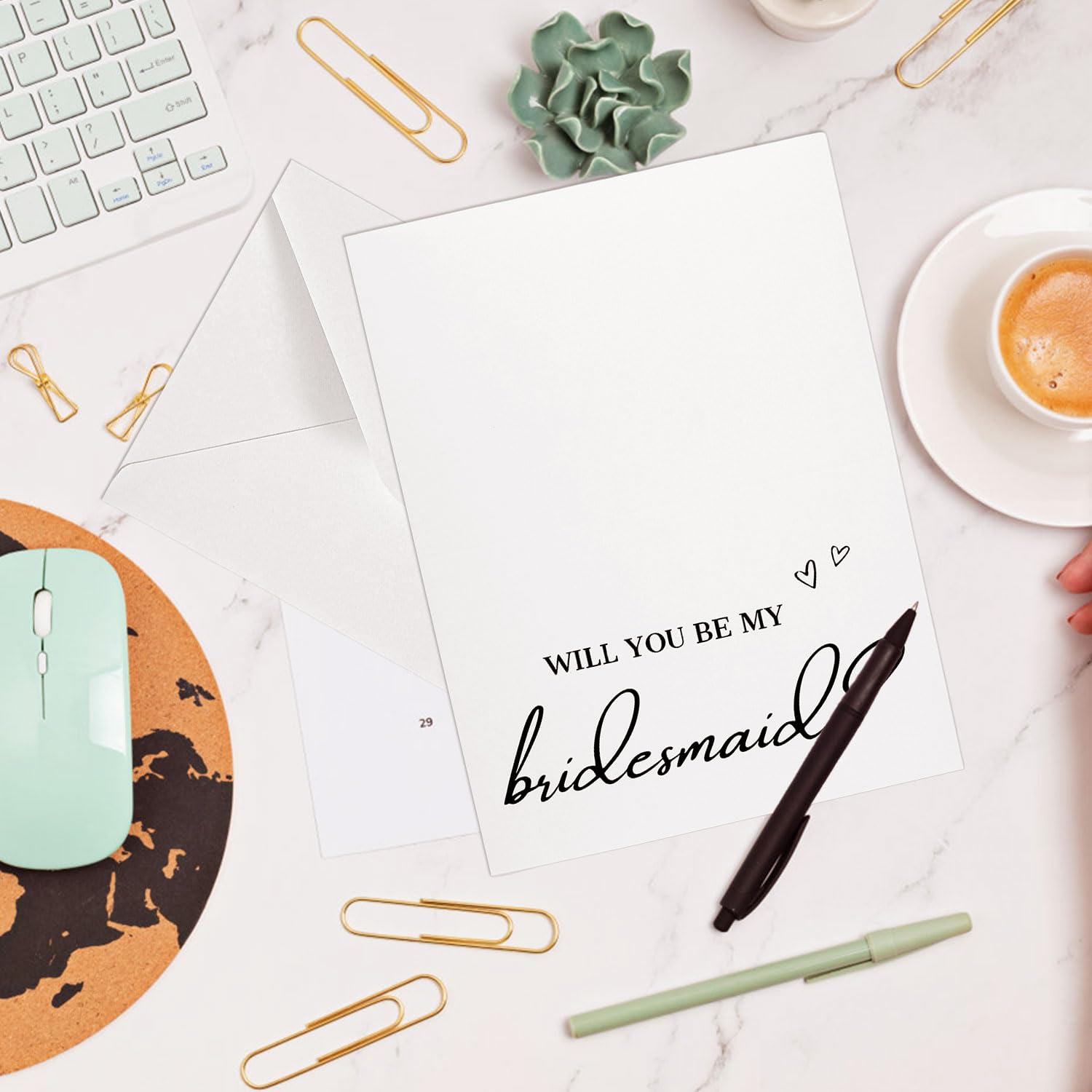 BOXOB Lot de 14 Cartes de Demande en Mariage pour Demoiselle d'Honneur, avec Enveloppes Faire-Part de Mariage Cadeau De Fête Prénuptiale pour Elle