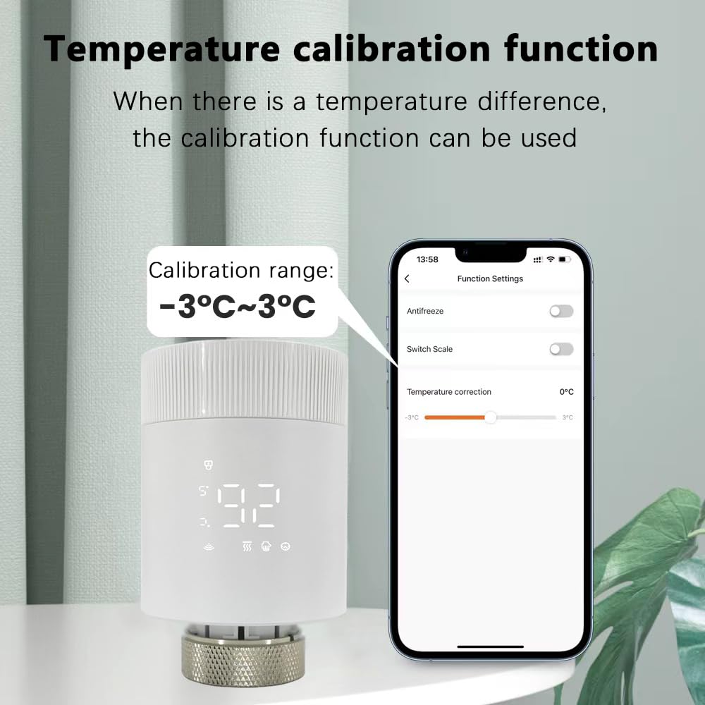 TR-M3Z-WIFI Valvola di controllo della temperatura WiFi add-on compatibile con Alexa, Siri e Google Assistant per il controllo delle app di riscaldamento e spazi singoli digitali