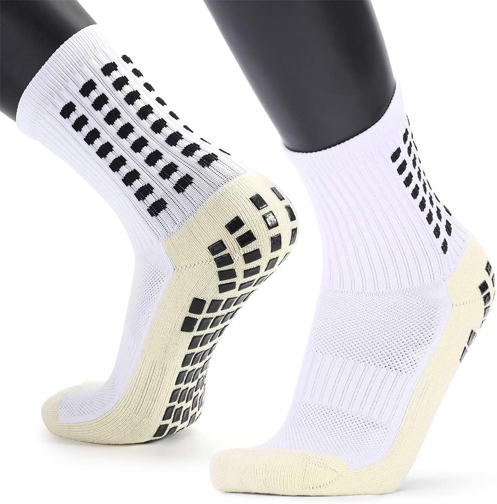 Hi-Tech Performance Athletic Socks for Men Women, Rubber Anti-Slip and Thicken Cushion Sport Socks Ankle Length Socks for Badminton Soccer Running Gym & Indoor Training