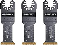 Vista 5 de Arrow OSC201-1 Cuchillas oscilantes bimetálicas con revestimiento de titanio para metal (no ferroso), madera, madera con clavos, PVC, paneles