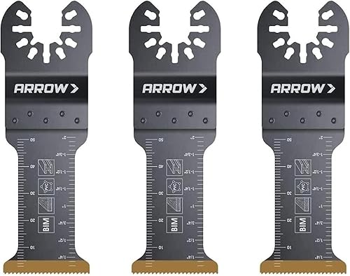 Miniatura 6 de Arrow OSC201-10 - Cuchillas oscilantes bimetálicas con revestimiento de titanio para metal (no ferroso), madera, madera con clavos, PVC, paneles de