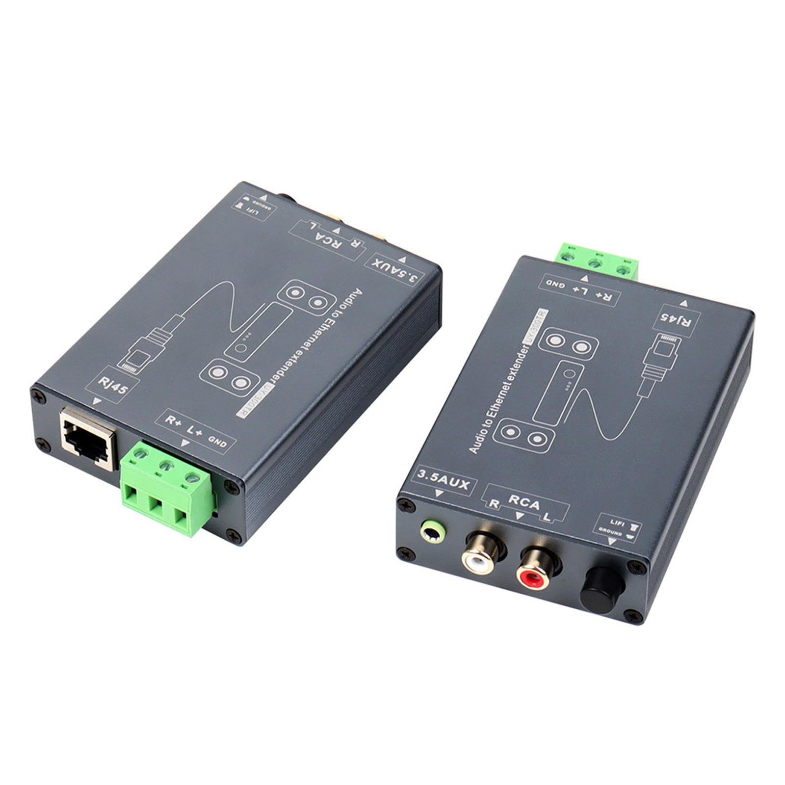 Cavo prolunga audio stereo Cat5e Cat6 da 3,5 mm a RCA per migliorare il suono dell'home theater, connettore per computer, lettore musicale, cavo lungo