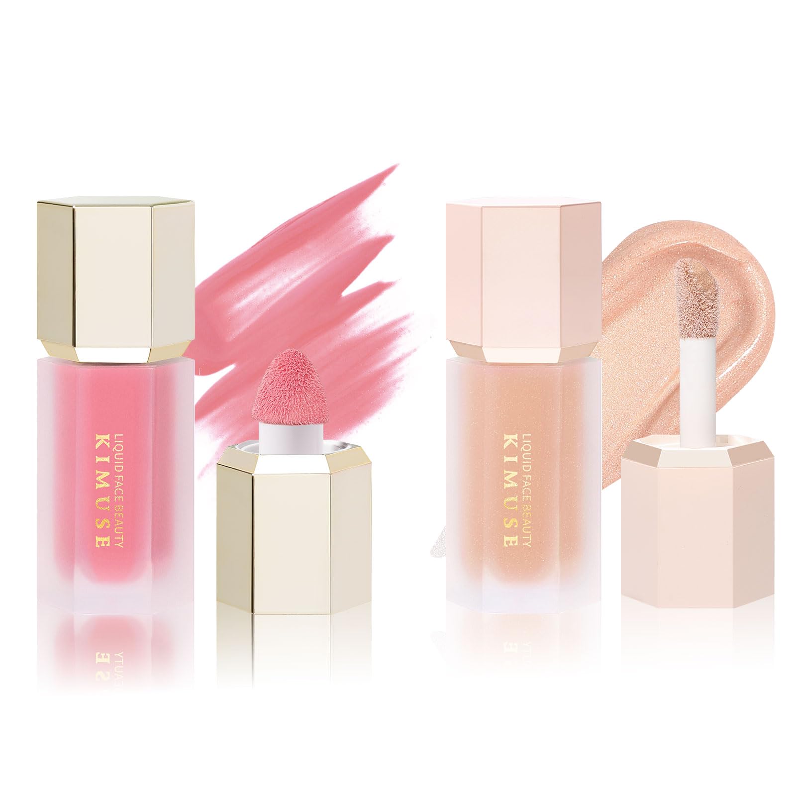 KIMUSE Liquid Blush & Weightless, Long-Wearing, Smudge Proof, Natural-Looking, Dewy Finish Glow Liquid Filter