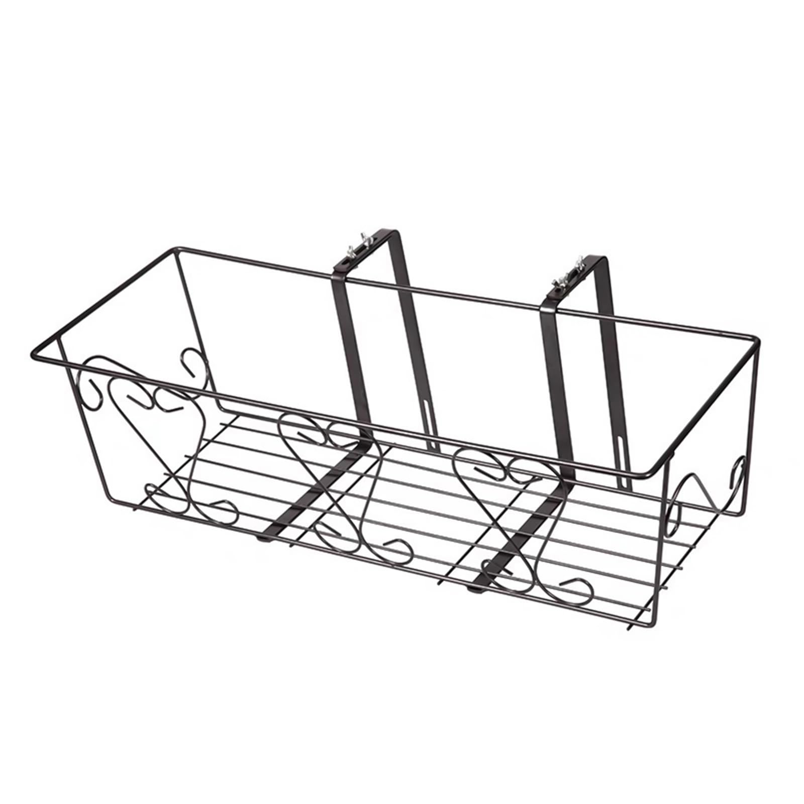 Support jardinière en fer forgé avec poignée ajustable de balcon