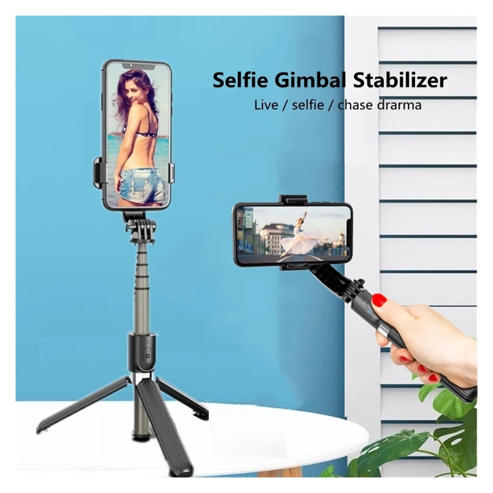 Gimbal Estabilizador de Mano Teléfono móvil inalámbrico Grabación Video Smartphone for teléfono con cámara acción Transmisión en Vivo(VIP Style No Box)