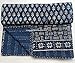 Blue Indigo Print Cotton Handmade Handblock Quilted Blanket Indian Cottodspread Kantha Indigo Print Beork Bohemian Bed Decor Block Throw Blanket Twin/King/Queen (Twin 60X90 inches)