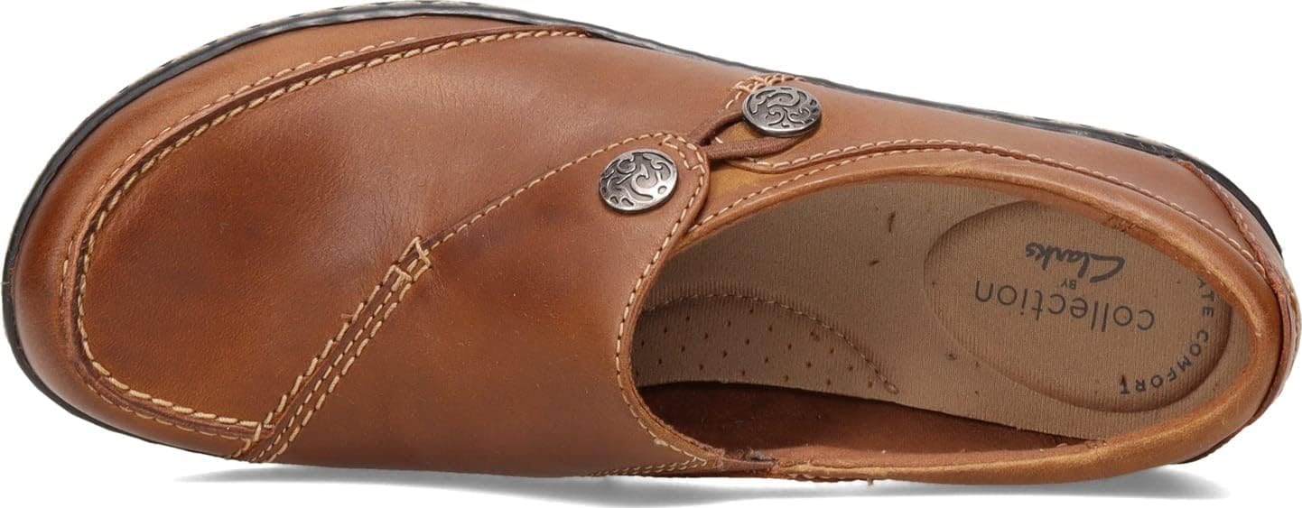 Clarks Women's Ashland Lane Q Slip-On Loafer 11 X-Wide Dark Tan Leather