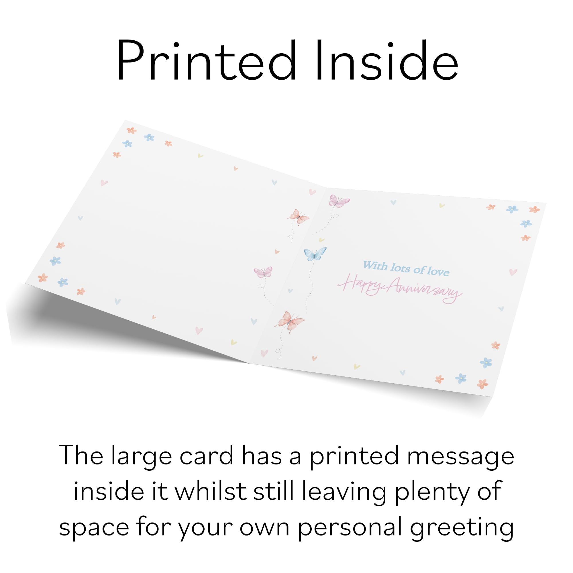 Hunts England, Large Grandson & Wife 1st Anniversary Card, 1 Year, Paper Anniversary, Romantic Meadows, Fun Card - Image 4