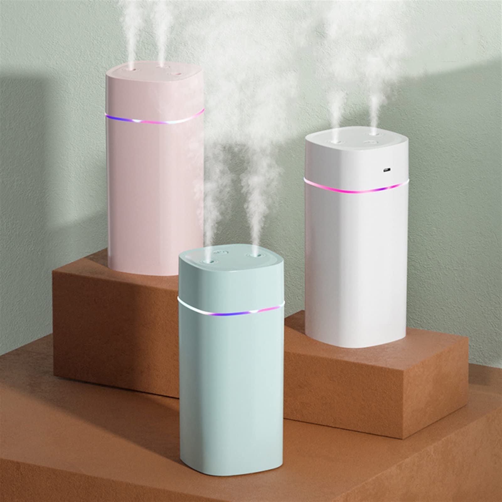 nawilżacz 600ml nawilżacz aromaterapeutyczny dyfuzor olejków eterycznych lampka nocna oczyszczony nawilżacz powietrza ultradźwiękowy USB Air Cool Machine Sypialnia(Pink)
