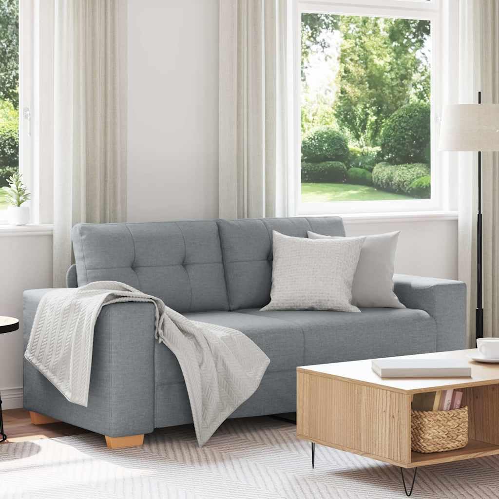 Sofa dwuosobowa, jasnoszara tkanina 180 x 77 x 82 cm z wygodnym zestawem tapicerskim, wytrzymała rama, idealna do salonu, pokoju gościnnego i oszczędzającego miejsce relaksu z funkcją relaksu